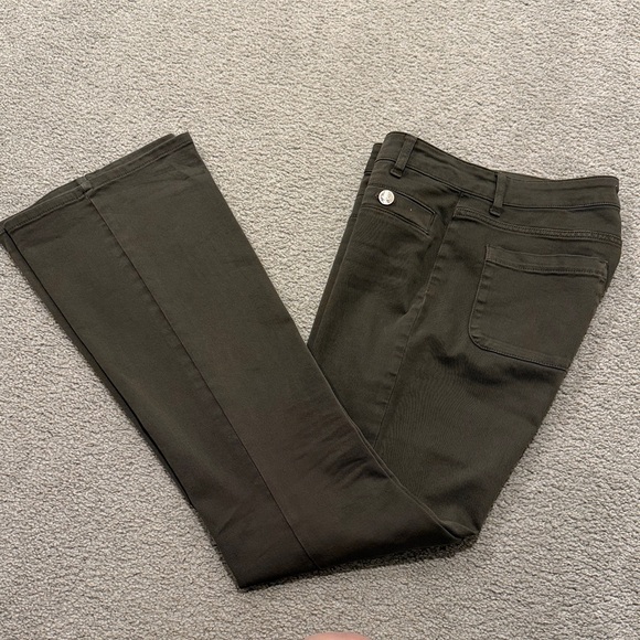 Motivi military Brown Trousers flare he’s size E 40 will fit US 4-6 - Picture 6 of 9